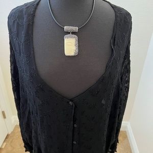 Sheer black embroidered top